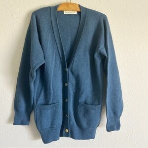 Blarney Woolen Mills Lambswool Button Cardigan Eclectic Grandpa Navy S